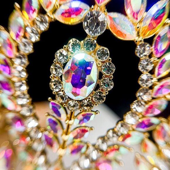 Princess Crown, Crystal Gold Crown, Beautiful Goddess Crown, Prom Headpiece main image 7